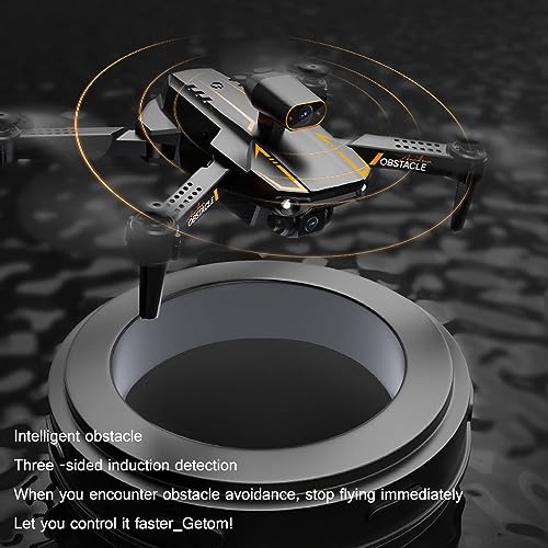 RKSTD Adult Kids Dual Camera Drone, HD FPV Camera Mini RC Quadcopter Drone Toy, With Intelligent Obstacle Avoidance, One Button Start/Return, Altitude Hold, Track Flight