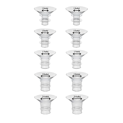 10pc Flange Inserts 13/15/17/19/21 mm,Compatible with S9/S9 Pro /S10/S12 Wearable Breast Pump,Breast Pump Flange Insert,Silicone Flange Insert,Nipple Flange Insert, Pump Flange Insert