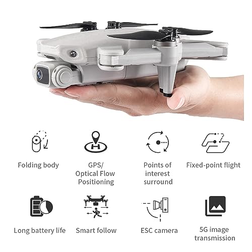 RKSTD Adult RC Drone With HD Camera, RC Quadcopter, Fixed Height, Headless Mode, Automatic Return, Brushless Motor, Waypoint Flight, Follow Me, Headless Mode, Holiday Gift For Adults