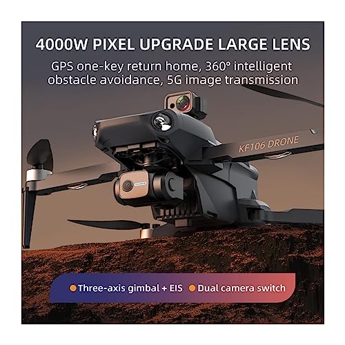 RKSTD 4K Camera GPS Adult RC Drone, RC Quadcopter, Fixed Height, Headless Mode, 360° Obstacle Avoidance, Automatic Return, Brushless Motor, Waypoint Flight, Holiday Gift For Adults