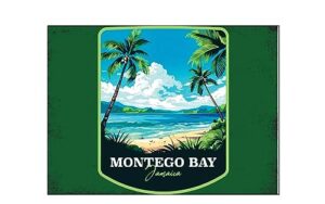 montego bay jamaica design b souvenir wood sign with frame 5x7