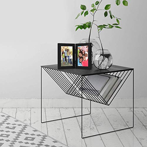 Americanflat Hinged 5x7 Picture Frame in Black - Double Picture Frame with Engineered Wood and Shatter Resistant Glass for Tabletop Display (Pack of 2)