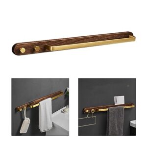 Bathroom Towel Holder Wood Towel Bar with Metal Rod Wall Mounted Towel Rack Multifunctional Bathroom Accessory No Bathroom Towel Holder Wall Mount