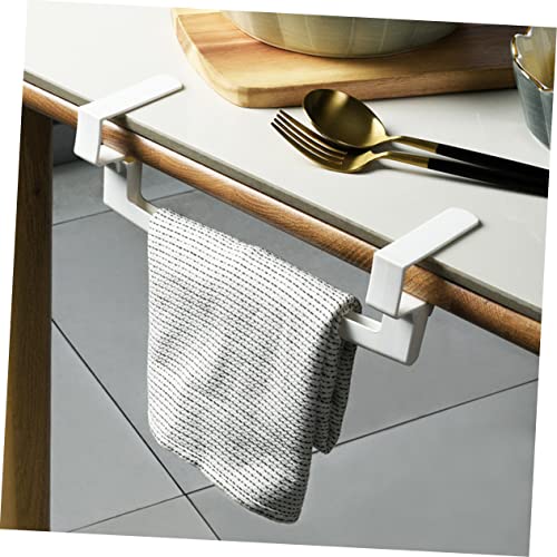 Zerodeko 2 Pcs Door Hook Black Washcloths Black Towel Holder Black Towel Bar Hand Towel Rack Towel Hanger for Door Bar Cabinet Dish Cloth Rack Towel Plastic Holder Bathroom Towel Rack White