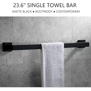 Towel BAR Rack Premium Stainless Steel Towel Bar,Black Towel Rack Wall Mounted Towel Rail,Towel Rod for Bathroom Matte Black 16-Inch a/Black / 40x5x8cm