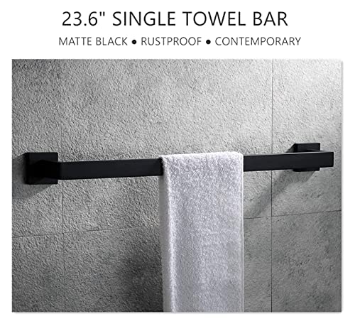 Towel BAR Rack Premium Stainless Steel Towel Bar,Black Towel Rack Wall Mounted Towel Rail,Towel Rod for Bathroom Matte Black 16-Inch a/Black / 40x5x8cm