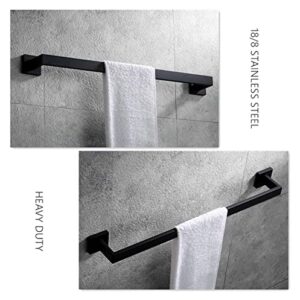 Towel BAR Rack Premium Stainless Steel Towel Bar,Black Towel Rack Wall Mounted Towel Rail,Towel Rod for Bathroom Matte Black 16-Inch a/Black / 40x5x8cm