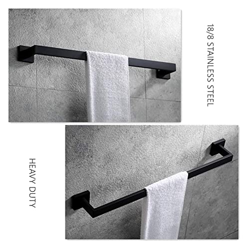 Towel BAR Rack Premium Stainless Steel Towel Bar,Black Towel Rack Wall Mounted Towel Rail,Towel Rod for Bathroom Matte Black 16-Inch a/Black / 40x5x8cm