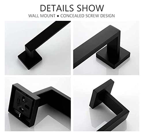 Towel BAR Rack Premium Stainless Steel Towel Bar,Black Towel Rack Wall Mounted Towel Rail,Towel Rod for Bathroom Matte Black 16-Inch a/Black / 40x5x8cm