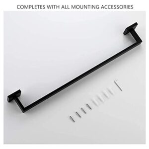 Towel BAR Rack Premium Stainless Steel Towel Bar,Black Towel Rack Wall Mounted Towel Rail,Towel Rod for Bathroom Matte Black 16-Inch a/Black / 40x5x8cm