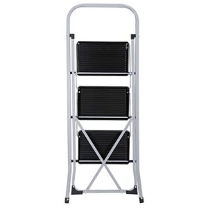 3 Step Ladder Folding Step Stool Ladder w/Handgrip & Wide Pedal Home Indoor