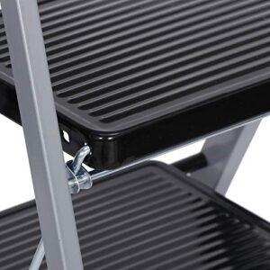 3 Step Ladder Folding Step Stool Ladder w/Handgrip & Wide Pedal Home Indoor