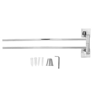 Swivel Towel Rail 2/3/4 Arming 40 Cm Swivel Towel Rail 180° Rotation Bede Towel Holder Stainless Steel Swivel Arm Towel Rail for Bathroom (250255 Active Two rods - Chrome)