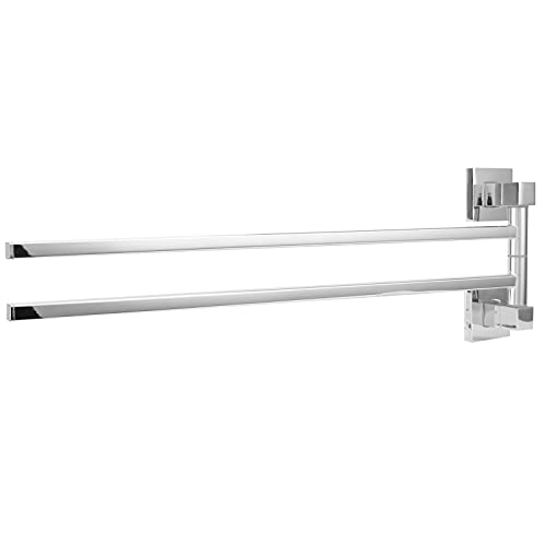 Swivel Towel Rail 2/3/4 Arming 40 Cm Swivel Towel Rail 180° Rotation Bede Towel Holder Stainless Steel Swivel Arm Towel Rail for Bathroom (250255 Active Two rods - Chrome)