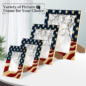 POFATO Independence Day Flag 5x7 Picture Frame Wood Photo Frame for Tabletop Display Wall Mount Picture Frame Display 5 x 7 Inch Photo Wall Decor Home Gift Frames