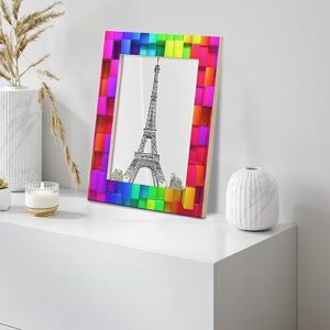 POFATO Rainbow Box 8x10 Picture Frame Wood Photo Frame for Tabletop Display Wall Mount Picture Frame Display 8 x 10 Inch Photo Wall Decor Home Gift Frames