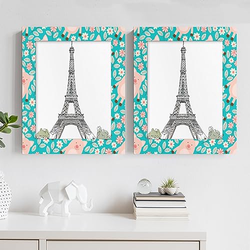 POFATO Pig Leaf Pattern11x14 Picture Frame Wood Photo Frame for Tabletop Display Wall Mount Picture Frame Display 11 x 14 Inch Photo Wall Decor Home Gift Frames