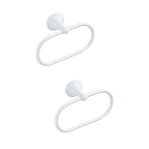 housoutil 2pcs shelf and white rod hooks towels home kitchen mount toilet self bathroom simple hanging rings rack circle storage copper chrome duty hangers hanger heavy adhesive