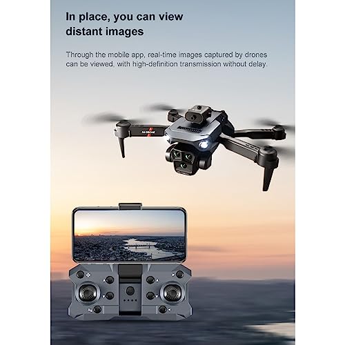 Foldable FPV Drone, 4K HD Aerial Photography Obstacle Avoidance Quadcopter Vertical Shooting RC Airplane, with 4 Way Induction Detection, 50X Zoom