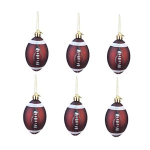 beatifufu 6pcs automotive accessories out door decor outdoor hanging decor indoor soccer ball car decoration rugby small christmas tree ornaments mini christmas ball miniature snow globe