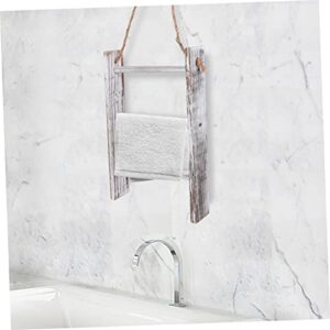 STOBAZA 1pc Trapezoidal Towel Rack Decorative Towels Blanket Ladder Decorative Ladder Wall Towel Holder Wall Towel Drying Holder Tea Towel Ladder Towel Organizer Holder 3 Layers Towel Rack