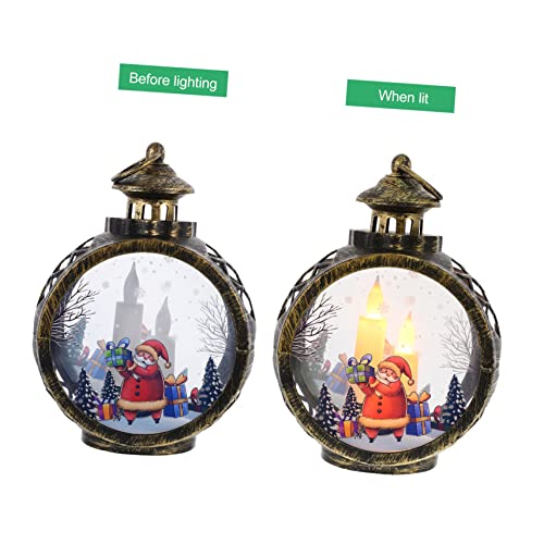 Abaodam Christmas Tree LED Lights Christmas Hanging Ornaments Xmas Glitter Lantern Snow Globe Lantern Table Decorations Christmas Tree Ornaments Christmas Light Pendants