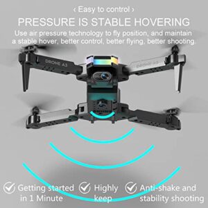 Drone with Camera for Adults - Foldable Mini Drone with Dual 4k HD Fpv Camera Remote Control Toys Gifts for Boys Girls with Altitude Hold, Headless Mode, Speed Adjustment (Black B)