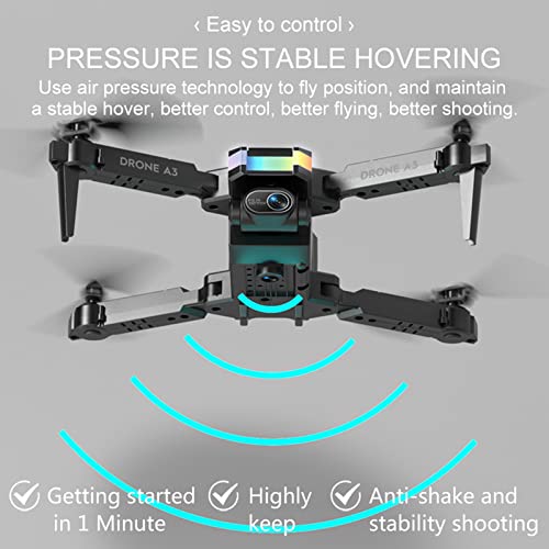 Drone with Camera for Adults - Foldable Mini Drone with Dual 4k HD Fpv Camera Remote Control Toys Gifts for Boys Girls with Altitude Hold, Headless Mode, Speed Adjustment (Black B)