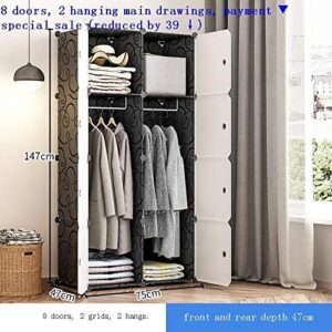 TBGFPO Portable Wardrobe Closet, Modular Storage Organizer, Space Saving Armoire, Deeper Cube with Hanging Rod