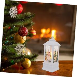 Portable Christmas Lights 1PC Portable Lantern Christmas Decor LED Lantern Christmas Snow Globe Lantern Decorative Lamp Glitter Lanterns Snowball Gift Decorate Night Light Music