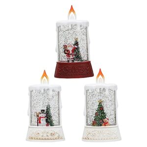 belowsyaler christmas bauble christmas snow globe candle light battery operated wind lamps sequins water injections night lights for home decorations