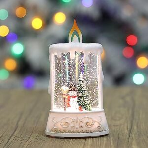 BELOWSYALER Christmas Bauble Christmas Snow Globe Candle Light Battery Operated Wind Lamps Sequins Water Injections Night Lights for Home Decorations