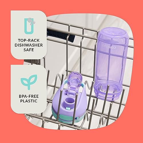 Contigo Trekker Kids Water Bottle with Spill-Proof Lid, 14oz Water Bottle with Leak-Proof Technology, BPA-Free & Jessie Kids Water Bottle with Leak-Proof Lid, 14oz Dishwasher-Safe Kids