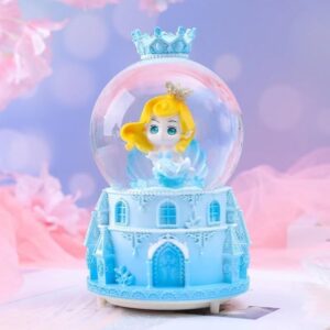 3.14 inch snow globe,snow globes with snowflake,perfect birthday & christmas gift for girls，sparkling and decorative collectible (a)