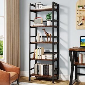 Tribesigns 5-Tier Bookshelf 69 Inch Industrial Bookcase Open Display Shelves Book Storage Organizer for Living Room, Home Office, Small Space