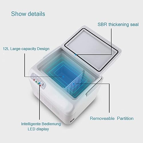 SiMbae Portable Refrigerator 12L, Mini Fridge Cooler, for Freezer Drug Insulin Vaccine Storage, Refrigeration Medicine Incubator, Car Home Travel Camping Picnic,White