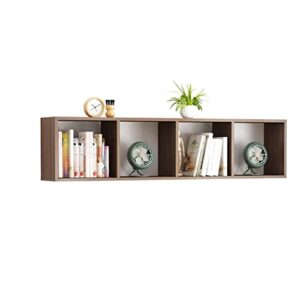 bookshelf bookcase open bookcase wall shelf wooden wall decoration bookshelves wall-mounted bookshelf home single layer partition wall cabinet home office storage organiser (color : grey) (gold )