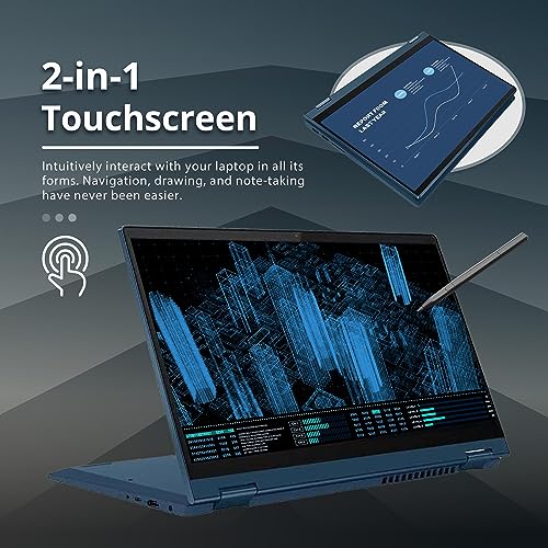Lenovo IdeaPad Flex 5 14” FHD 2-in-1 Touchscreen Anti-Glare Laptop, AMD Ryzen 3-5300U, 4GB RAM, 128GB SSD, Backlit KB, FP Reader, Webcam with Shutter, Wi-Fi 5, Bluetooth, Blue, Win 11, 32GB USB Card