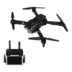 4k dual hd camera drone, 4k aerial photography drone 4 channels 80m/262.5ft rc distance anti interference foldable stable for outdoor (black)