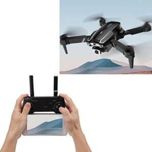 4K Dual HD Camera Drone, 4K Aerial Photography Drone 4 Channels 80m/262.5ft RC Distance Anti Interference Foldable Stable for Outdoor (Black)