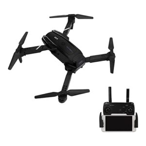 4K Dual HD Camera Drone, 4K Aerial Photography Drone 4 Channels 80m/262.5ft RC Distance Anti Interference Foldable Stable for Outdoor (Black)