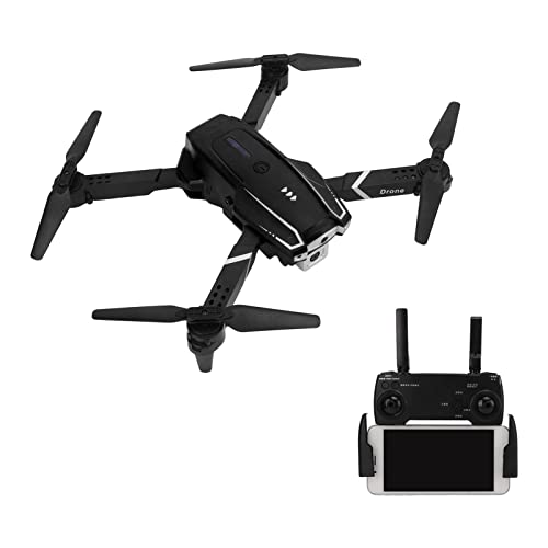 4K Dual HD Camera Drone, 4K Aerial Photography Drone 4 Channels 80m/262.5ft RC Distance Anti Interference Foldable Stable for Outdoor (Black)