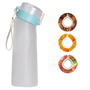 sports airs water bottle bpa free,650ml starter up set drinking bottles with 3 fruit flavour pods scented for flavouring 0 sugar, 0 calorie (white)