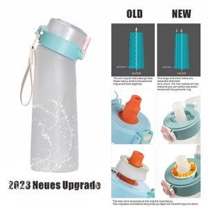 GoldenPlayer Air Bottle Up, 2023 New Upgraded Airs Up Water Bottle Starter with 7 Aerated Pods, 650ml Drinking Bottle, Water Bottle Starter Set, Leak Proof BPA Free 0 Sugar (Old blue)