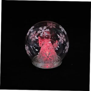 amosfun 1pc angel glass office decor christmas decorations office gift color changing globe winter snow globe the office stocking stuffers chic crystal glass ball 3d thicken