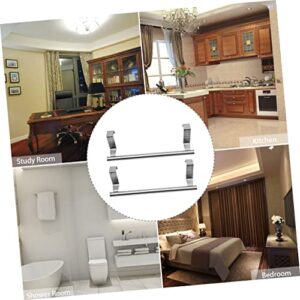 DOITOOL 2pcs Stainless Steel Towel Rack Over Door Towel Holder Cabinet Towel Holder Bathroom Towel Shelf Multi Hanger Multi Purpose Hanger Towel Storage Pole Individual Bracket Back Style