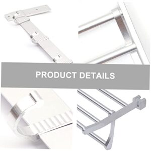 Zerodeko 1 Set Towel Rack Makeup Organizer Telescopic Towel Rack Shampoo Holder Metal Shelving Wall Mounted Shelf Shelves Wall Mounted Bright Silver Slippers Shelf Slippers Rack Storage Set