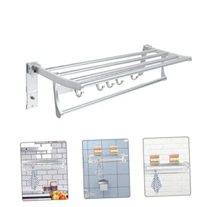 Zerodeko 1 Set Towel Rack Makeup Organizer Telescopic Towel Rack Shampoo Holder Metal Shelving Wall Mounted Shelf Shelves Wall Mounted Bright Silver Slippers Shelf Slippers Rack Storage Set