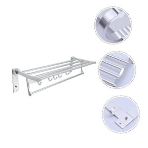 Zerodeko 1 Set Towel Rack Makeup Organizer Telescopic Towel Rack Shampoo Holder Metal Shelving Wall Mounted Shelf Shelves Wall Mounted Bright Silver Slippers Shelf Slippers Rack Storage Set