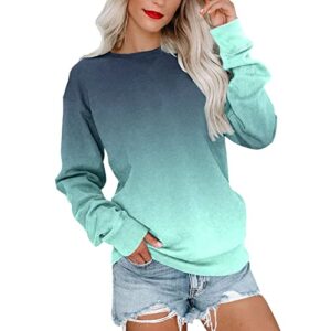 Navy Blue Sweatshirt Women's Graphic T-Shirts Hawaii Shirts for Women Hot Pink Bodysuit Women Work Tops American Flag Sweater Sporty Dresses for Women Exercise Clothes for Women(A-Blue,Medium)